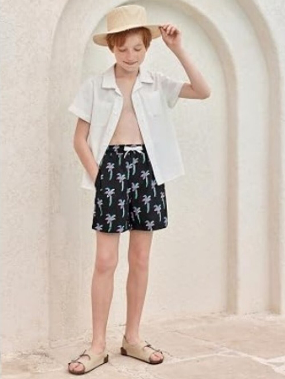 Boys Swim Trunks with Compression Liner Quick Dry Bathing Suit Black